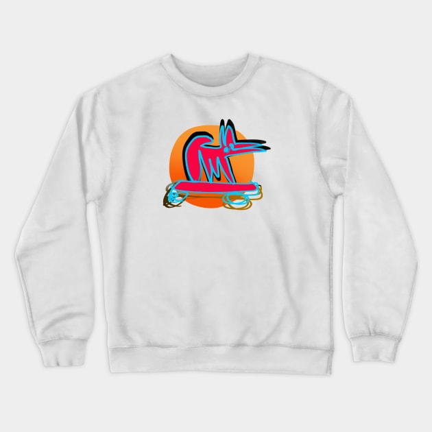 skate dog Crewneck Sweatshirt by Angel Rivas
